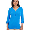 Ladies' Perfect Fit™ Y-Placket Convertible Sleeve Knit Top