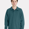 Unisex Garment-Dyed Polo Collar Sweatshirt
