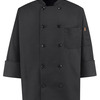 Ten Pearl Button Black Chef Coat