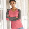 Women’s Preppy Patch Slub Long Sleeve T-Shirt