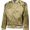 Unisex Striped Trim Satin Baseball Jacket