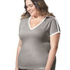 Women's Curvy Retro Ringer Premium Jersey V-Neck Tee
