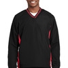 Tipped V Neck Raglan Wind Shirt