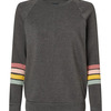 Women's Striped Sleeves Crewneck Sweatshirt